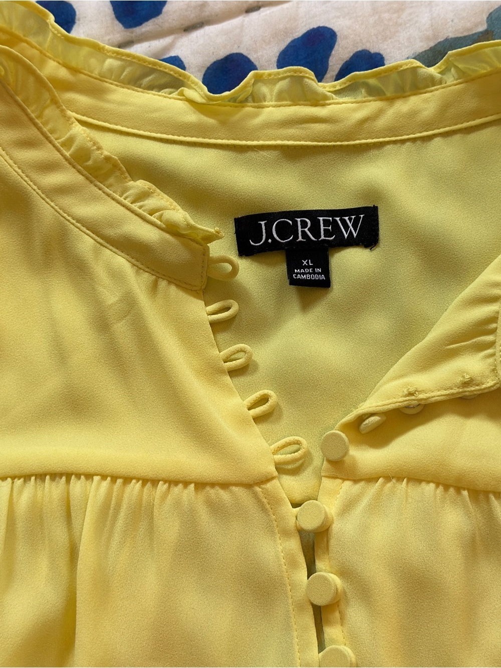 J.Crew Sleeveless Button-front Ruffleneck Popover | X-Large - Picture 4 of 6